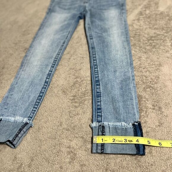 True Religion Girls Blue Denim Jeans Skinny Wash Distressed Size 7 (F6) - Picture 9 of 12